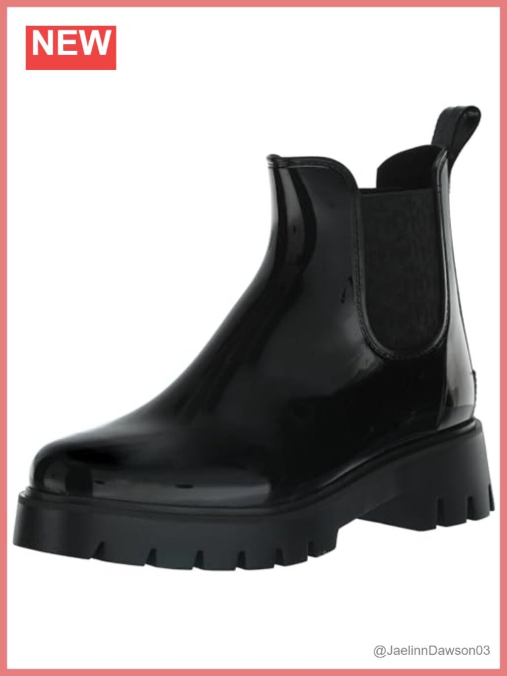 Women's Water Repellent Rain Bootie Ankle Pull-On Lug Sole